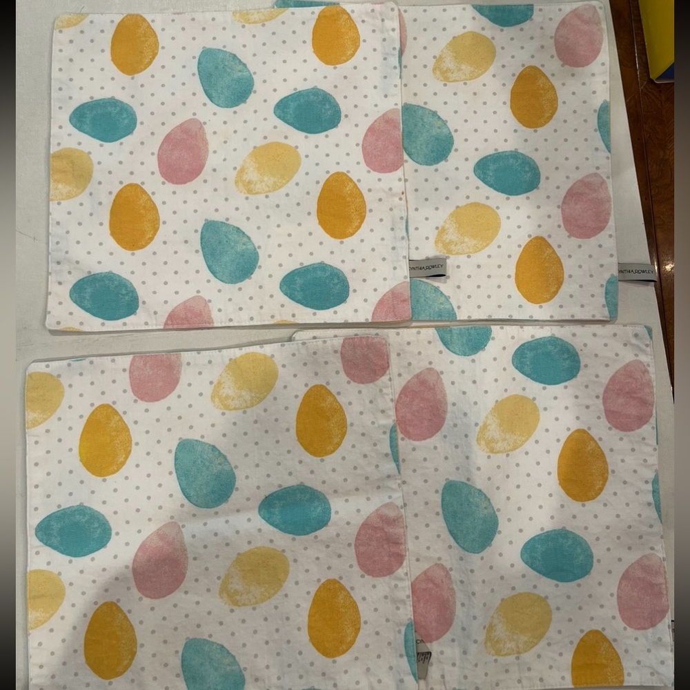 Cynthia Rowley square Easter Egg placements. Set of 4. GUC!